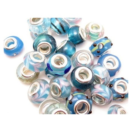 Glas led / charms flot i turkis farve
