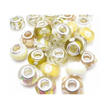 Glas led / charms flot i lyse gul farve