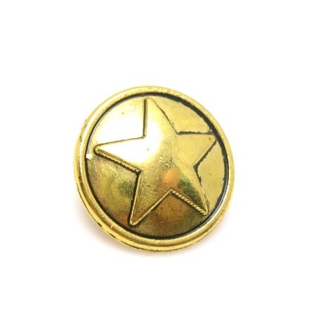 Militær stjerne knap Guld 17 mm