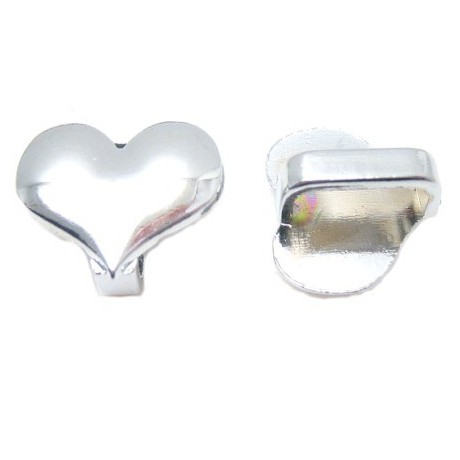 Slide sølv hjerte 17,5 / 10 x 5