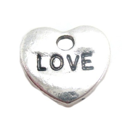 Hjerte "LOVE"  11 / 2 mm - 3 STK