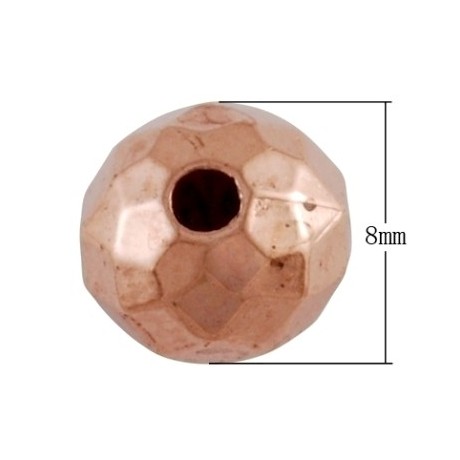 Rund facetteret ROSEN GULD 8 / 2  mm - 15 STK