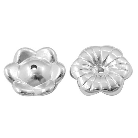 Sølv blomst  14 / 1,5 mm  - 6 STK