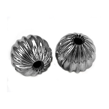 Rillet perle gunmetal  10 mm - 1 stk