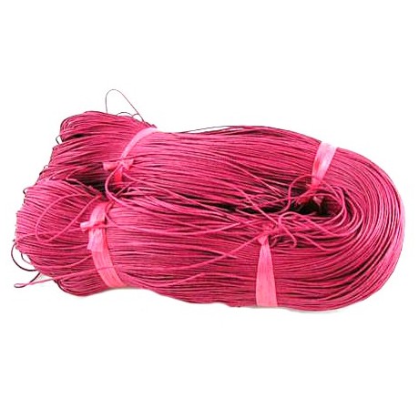 Bomulds knyttesnor 1 mm vokset - MELERET RØD - 10 m