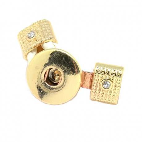 Tryk knap lås rosenguld med stene