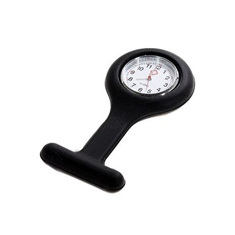 Sygeplejer ur med silikone sort 38 mm