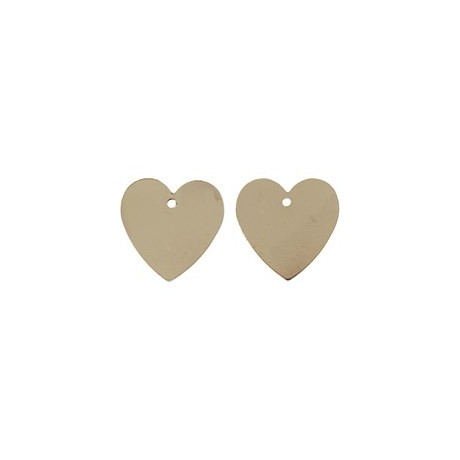 Hjerter guld 17 mm - 2 STK