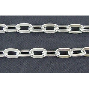 Mega kæde 15 x 9 mm sølv -...