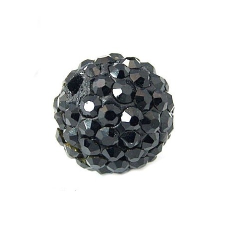Perle med stene 10 / 1 mm - Sort