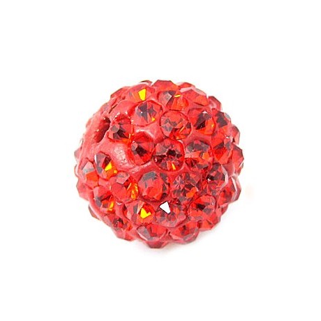 Perle med stene 10 / 1 mm - Rød