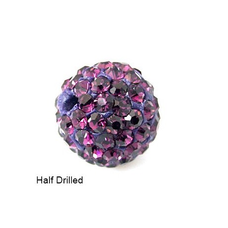 Perle med stene  8 / 1mm - Lilla - ANBORET