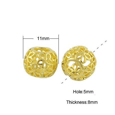 Blonde led med blomster guld - 11 / 5 mm