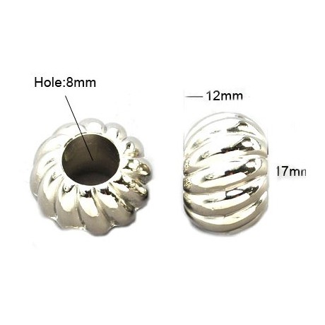 Kæmpe akryl sølv perle 17 / 8 mm