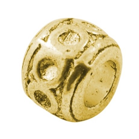 Guld perle med mønster 9 / 5 mm