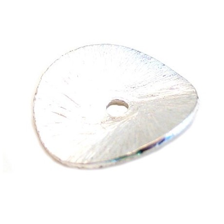 Børstet sølv mønt 14 mm - 2 STK