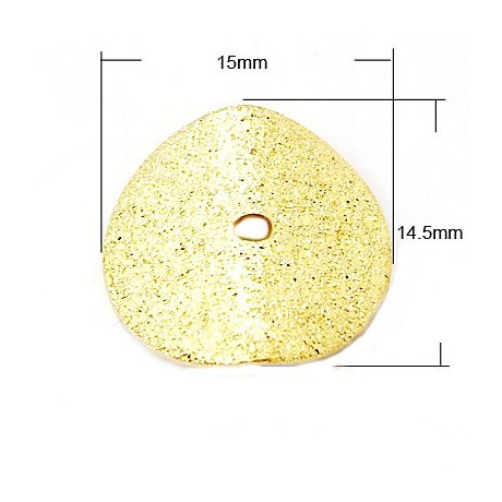 Børstet guld mønt 14 mm - 2 STK