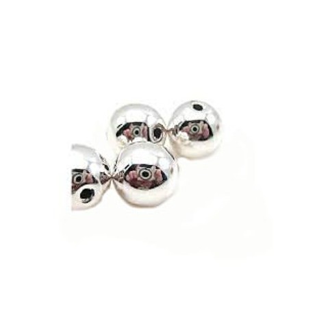 Julekugle  sølv voks perle 10mm -  sølv - 8 stk