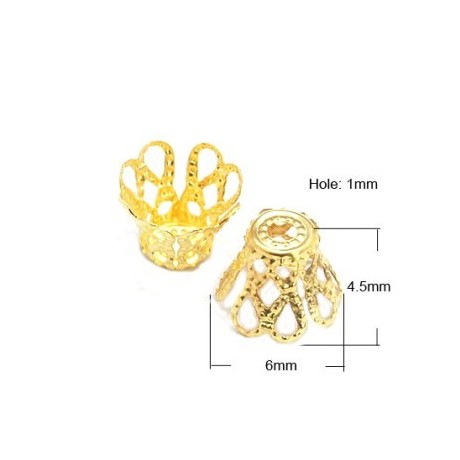 Filligran kupler 6 x 4,5 mm guld - 20 stk