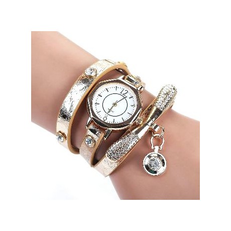 Smykke ur - 3 længder brun/guld - 48 ~ 56 cm