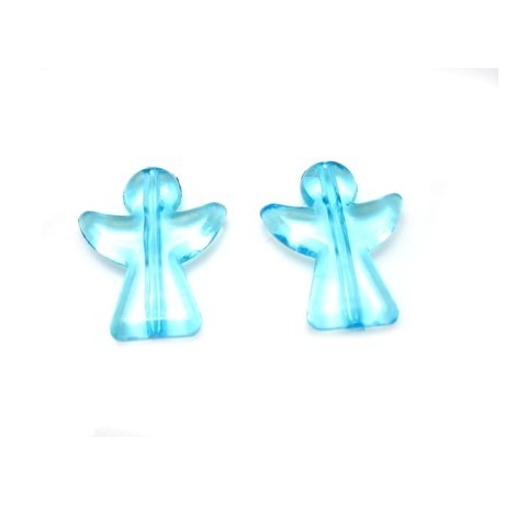 Akryl engle 23 mm - 2 stk Tyrkis