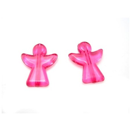 Akryl engle 23 mm - 2 stk Pink