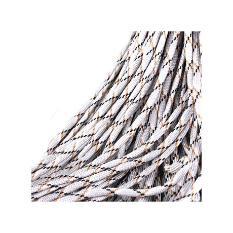 Faldskærmsline 4 mm Grå / med brun og sort - 1 m løbende