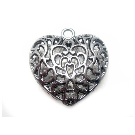 Smukt hjerte 35 mm Sort