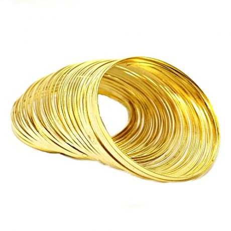 STÅL Memory wire guld 5,5flad  cm - 20 STK