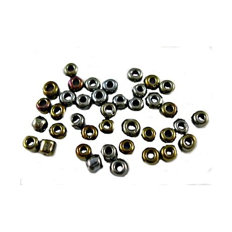 Seed beads 2,5 mm oliven / army chancerende  - 25 g