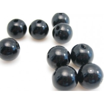 Voks perle 10 mm sort - 10 stk