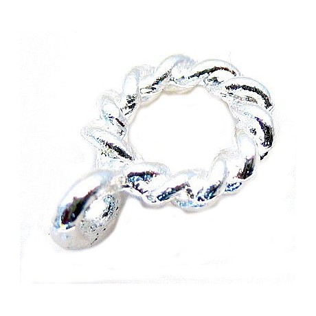 Snoet sølv belagt vedhængsperle