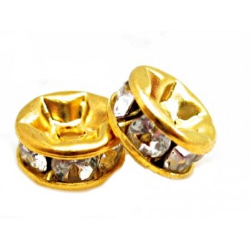 Guld rondel 6mm - klare...