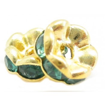 Guld rondel 6mm - grønne...