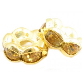 Guld rondel 6mm - gule...