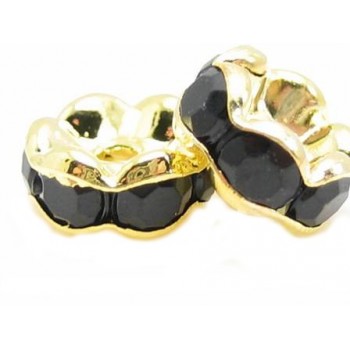 Guld rondel 8mm - sorte...