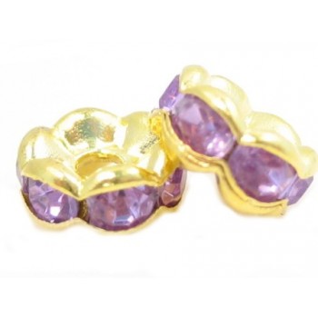 Guld rondel 6mm - lys lilla...