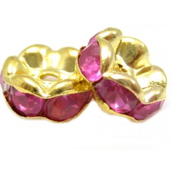 Guld rondel 8mm - rosa/pink...