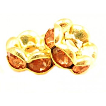 Guld rondel 6mm - orange -...