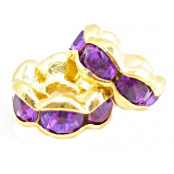 Guld rondel 6mm - mørk...