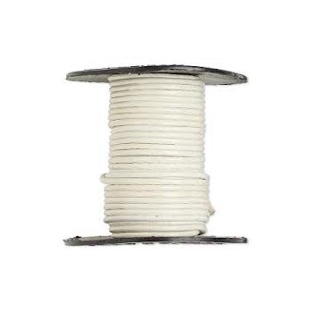 Læder snøre 2mm - hvid  - 1 m