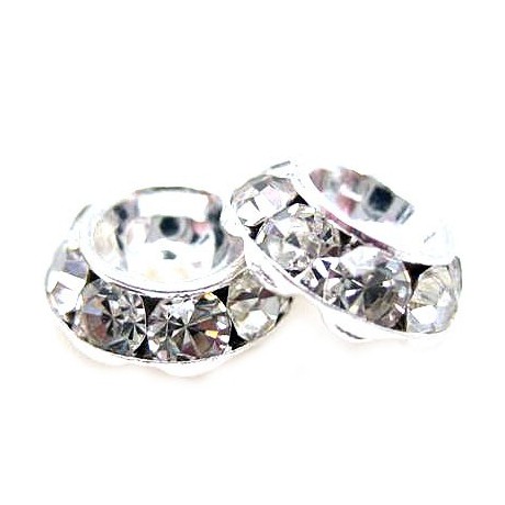 Sølv belagt ufo 8 mm - 4 stk