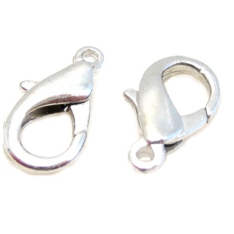 Karabin hage lås forsølvet 16mm - 2 stk