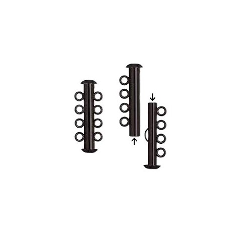 Slide lås til 4 strenge  sort 25mm