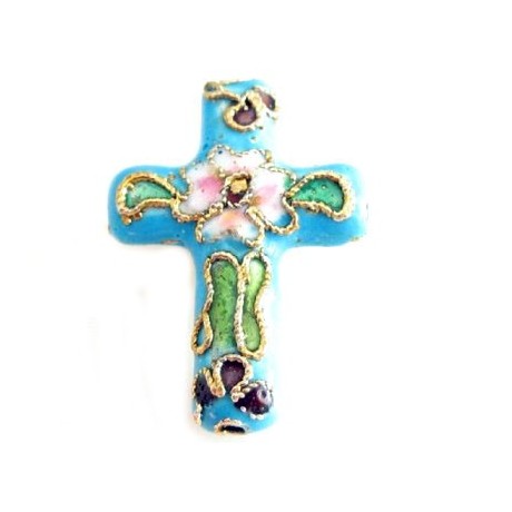 Cloisonne kors Turkis - 2 STK