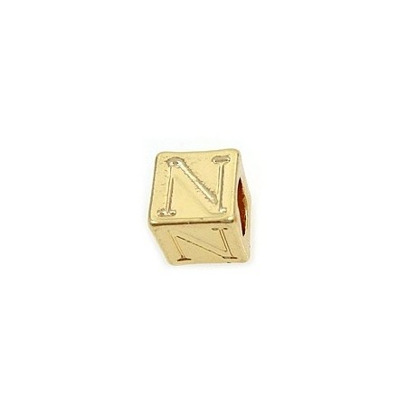 Bogstav  8 x 8 / 4,5 mm - Guld - N