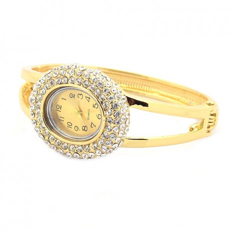 Smuk guld belagt ur med stene