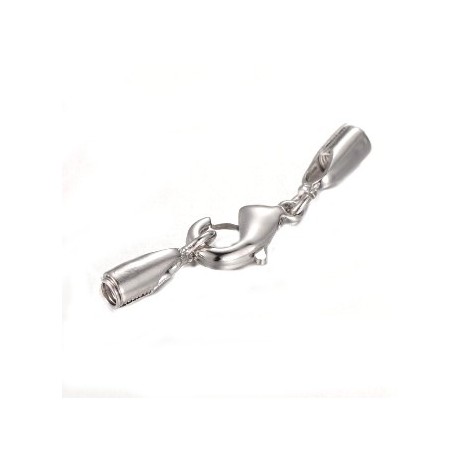 Låsesæt med enderør sølv indvendigt -  hul 2,1 mm