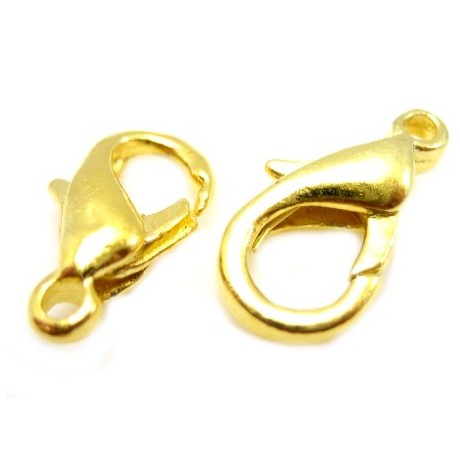 Karabin hage guld plate 16 mm - 2 stk