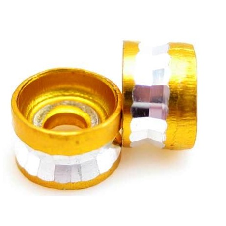 Metal perle med diamant skær 6 mm - 10stk